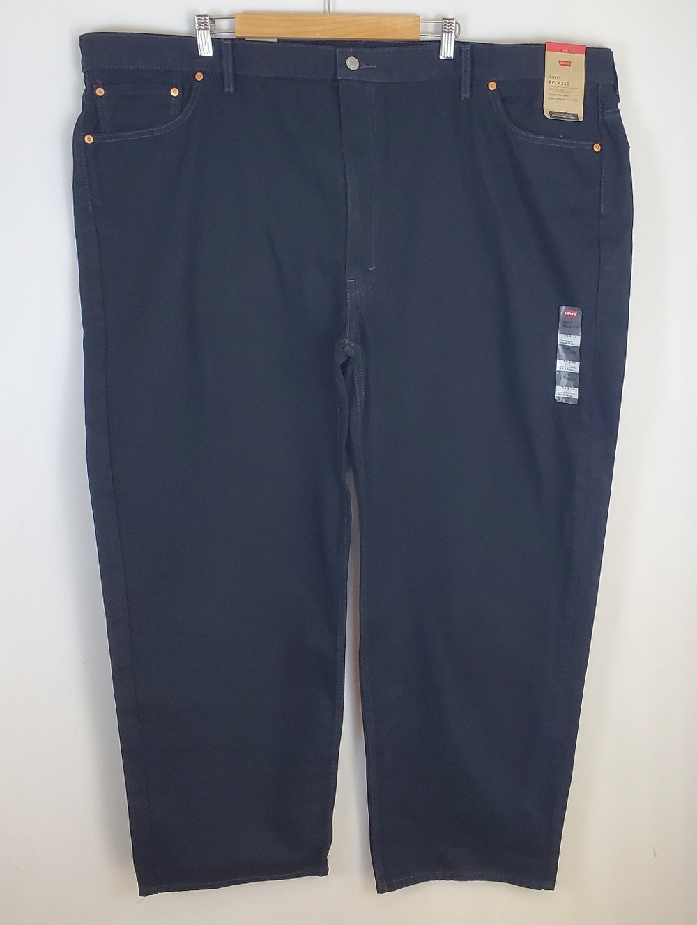 Levi's 550 Men's Black Relaxed Fit Jeans Size 54x32 100% Cotton NWT